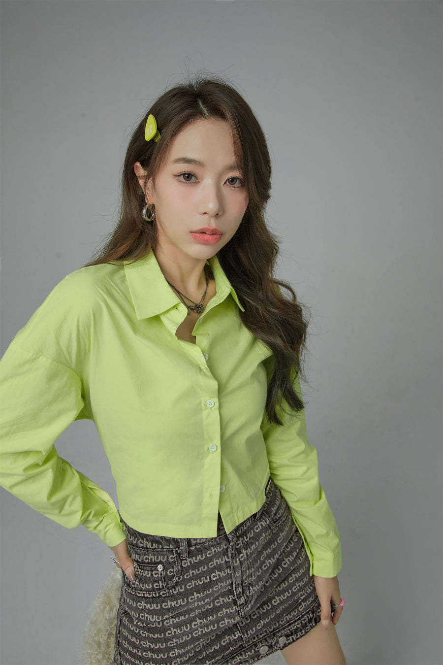 CHUU Back Corset Wrap Long Sleeve Shirt