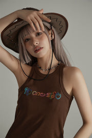 No One Else Embroidered Sleeveless Top