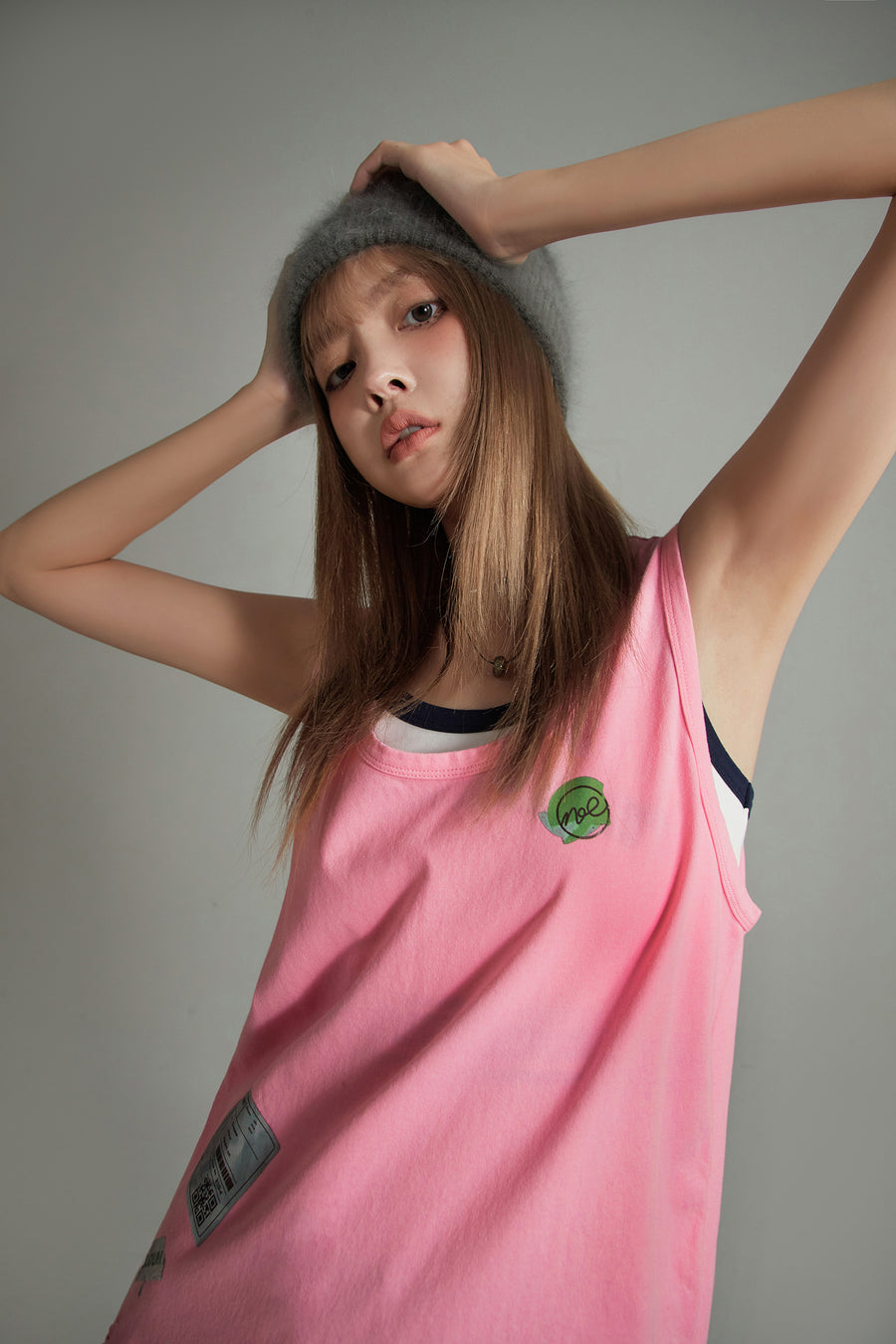 CHUU Fragile Tag Ripped Sleeveless Top