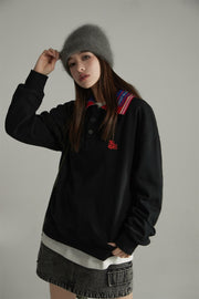 Noe Embroidery Lettering Collar Sweatshirt