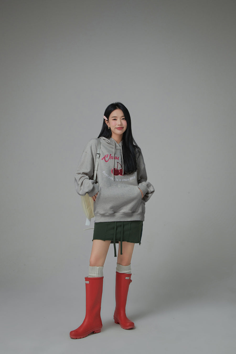 CHUU Cherry Loose Fit Hoodie