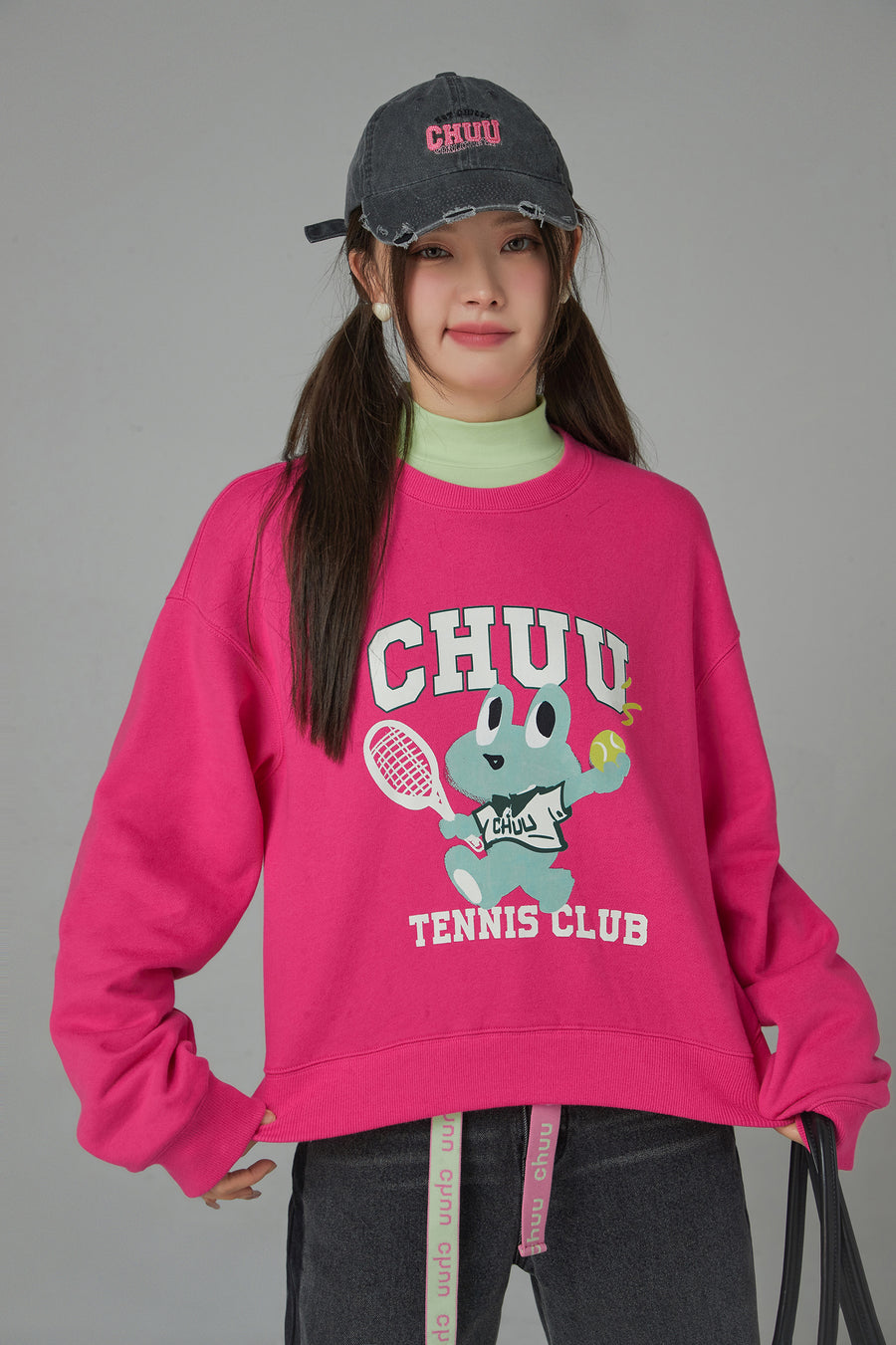 CHUU Tennis Frog Loose Fit Sweatshirt