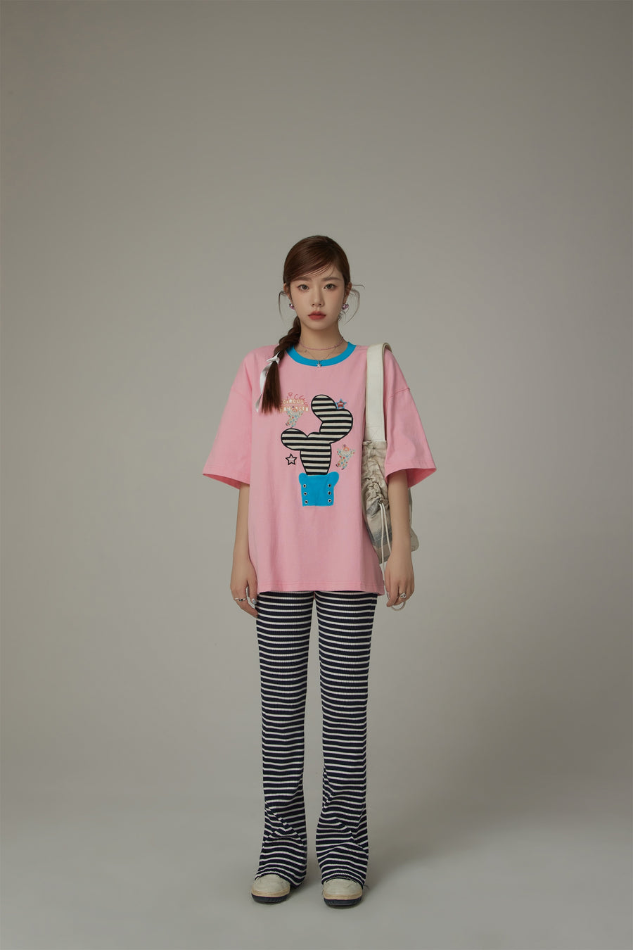 CHUU Lined Catcus Color Loose Fit T-Shirt