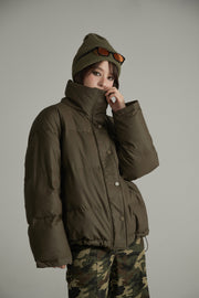 Simple String Overfit Padded Jacket