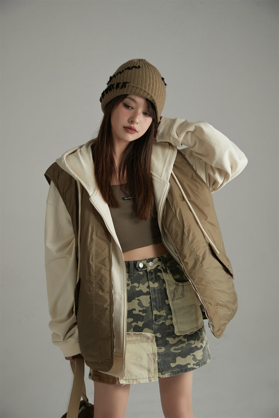 CHUU Simple Overfit Padded Vest