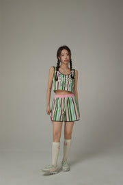 Rainbow Stripes Contrast Sleeveless Top