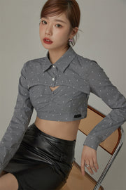 Cropped Check Cut Out Shirt