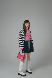 I Am The One Striped Loose-Fit Fleece Jacket