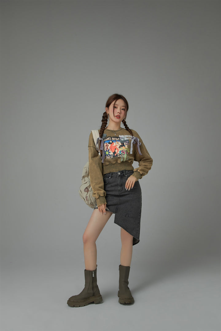 Sized Doesnt Matter Beach Day Printed Sweatshirt