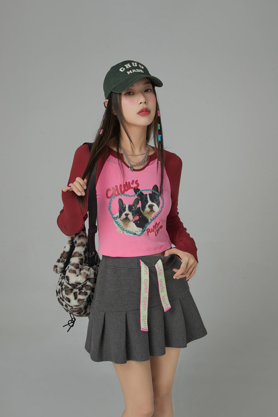 CHUU Make Me A Believer Raglan Color Crop T-Shirt