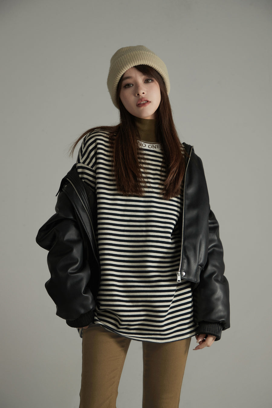 CHUU Striped Loose Fit T-Shirt