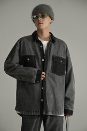 Pocket Wide Denim Shirt