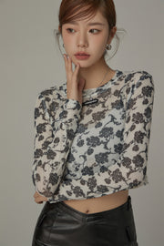 Flower Pattern Cropped Top