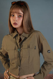 Simply In Charge Crop Button-Up Shirt