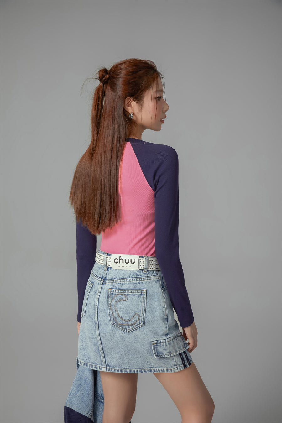 CHUU Denim Mini Skirt