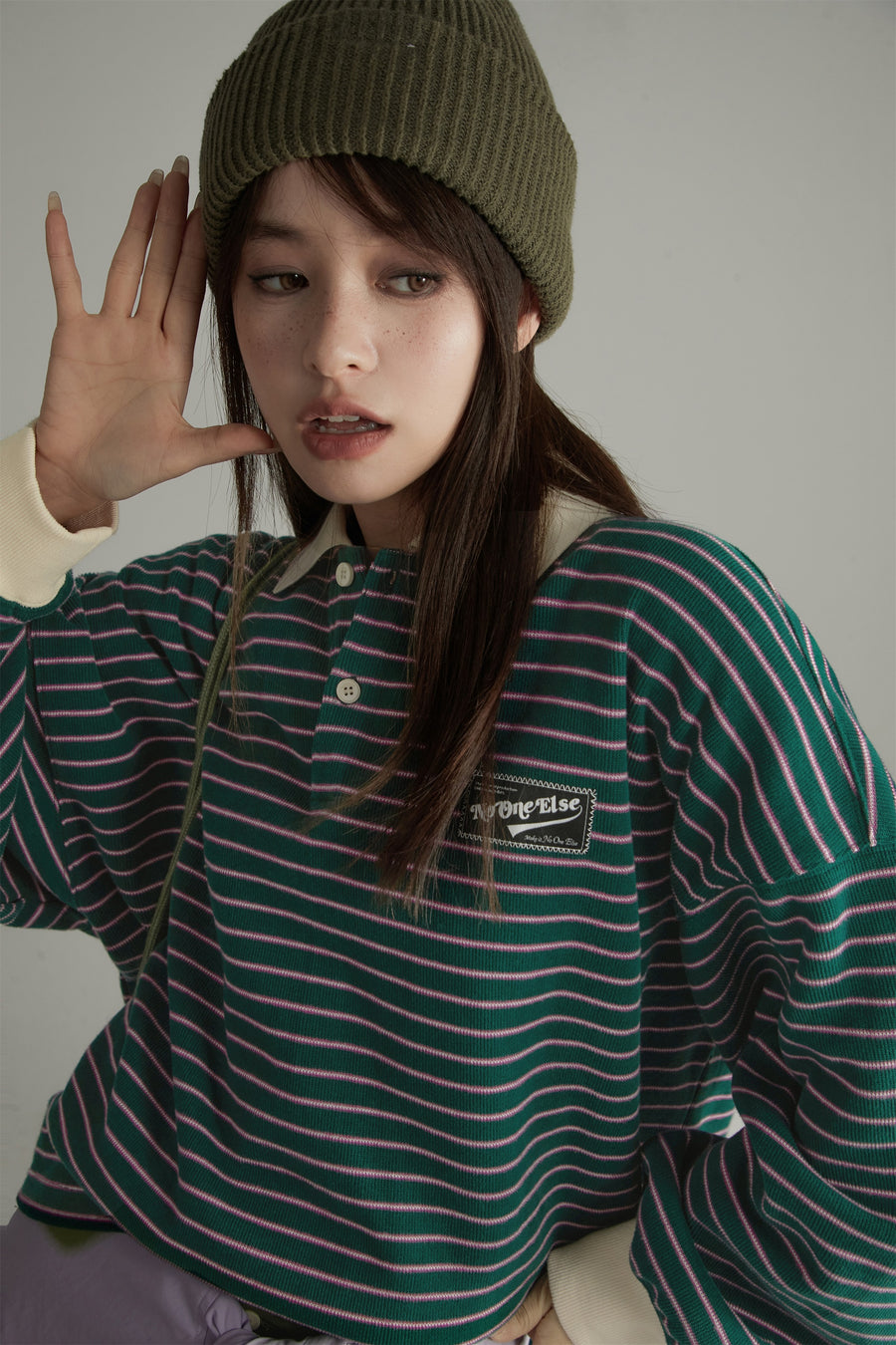 CHUU Stripe Inner Layer Sweatshirt