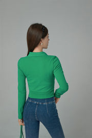 Early Riser Polo Neck Cropped T-Shirt