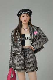 Big Time Luck Striped Loose Fit Short Jacket