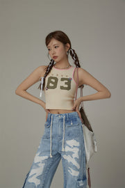 Star Number Slim Sleeveless Top