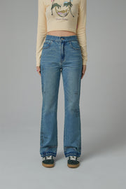 Written Notes Slim Bootcut Denim Jeans