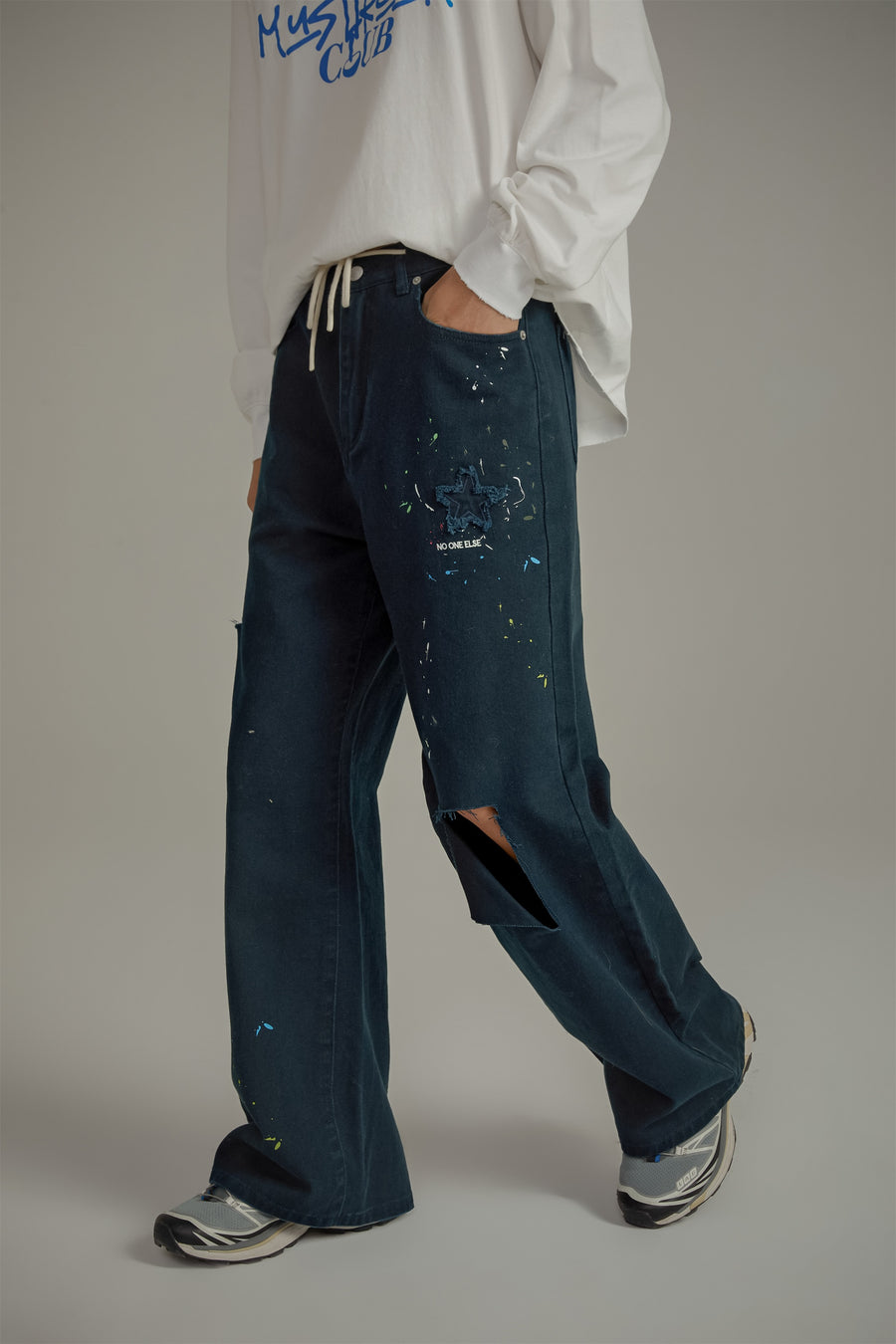 CHUU Split Wide Denim Jeans