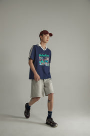 Noe Printed Town Open Collar T-Shirt