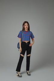 Striped Cropped T-Shirt