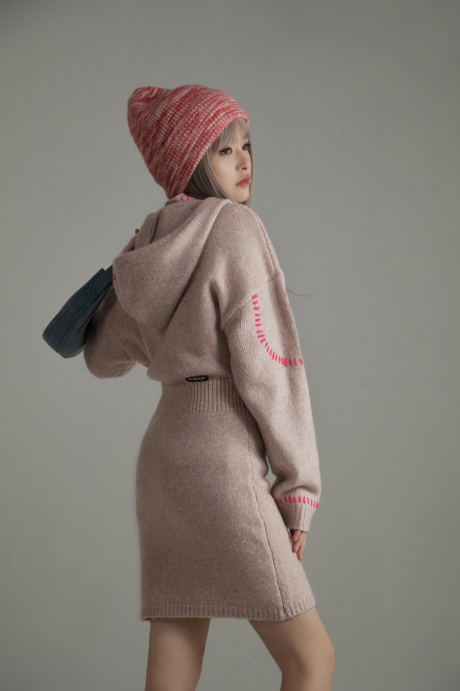 CHUU Cozy Hooded Knit Dress