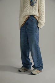 High-Waisted Denim Jeans