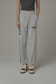 Distressed String Jogger Sweatpants