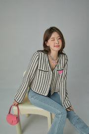 Cupcake Striped V-Neck Jacket