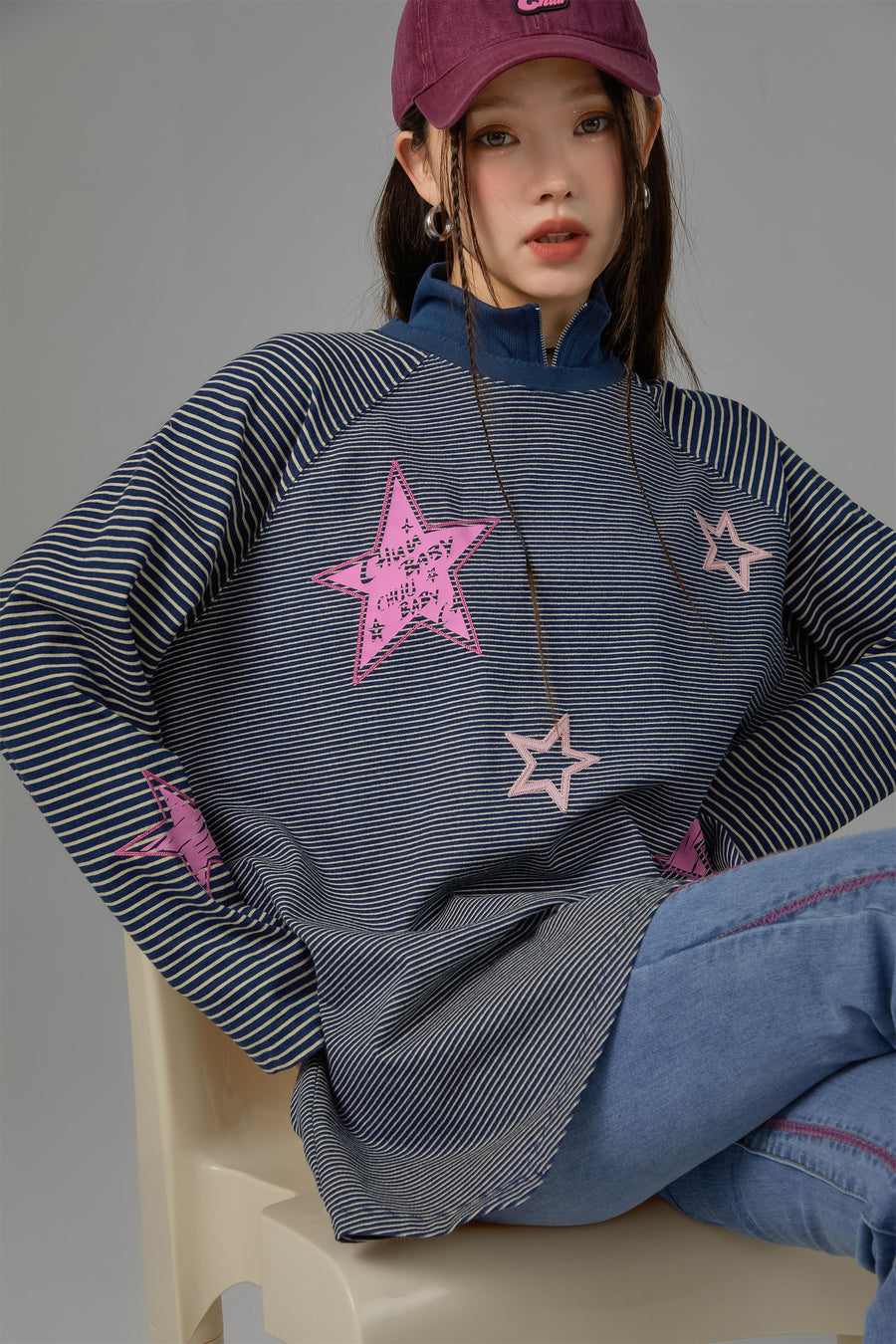 CHUU Morning Motivation Star Stripe T-Shirt