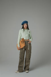 Leopard Pocket Denim Long Pants