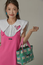 Big Collar Color Sleeveless Shirt