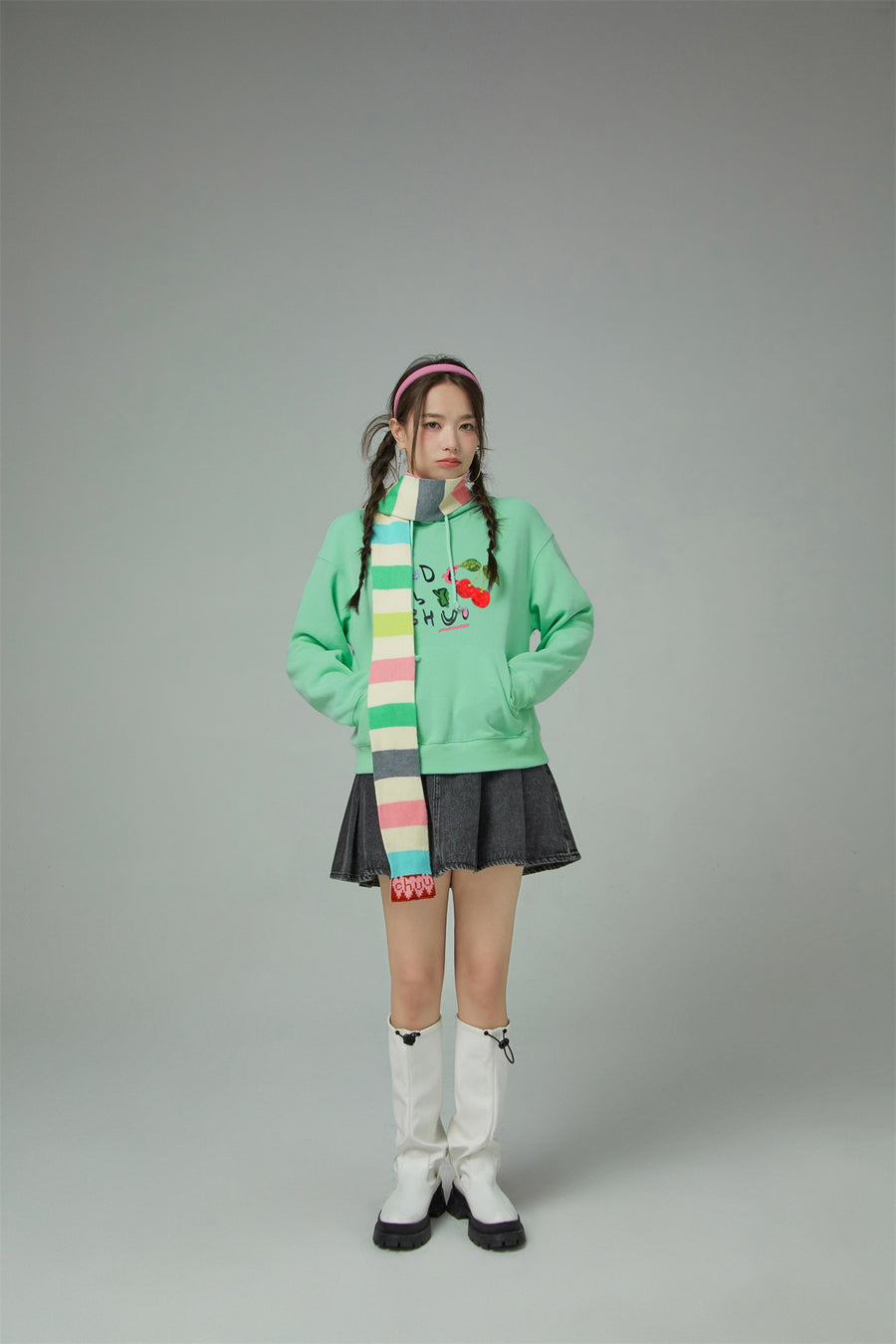 CHUU Chuu Heart Color Matching Scarf