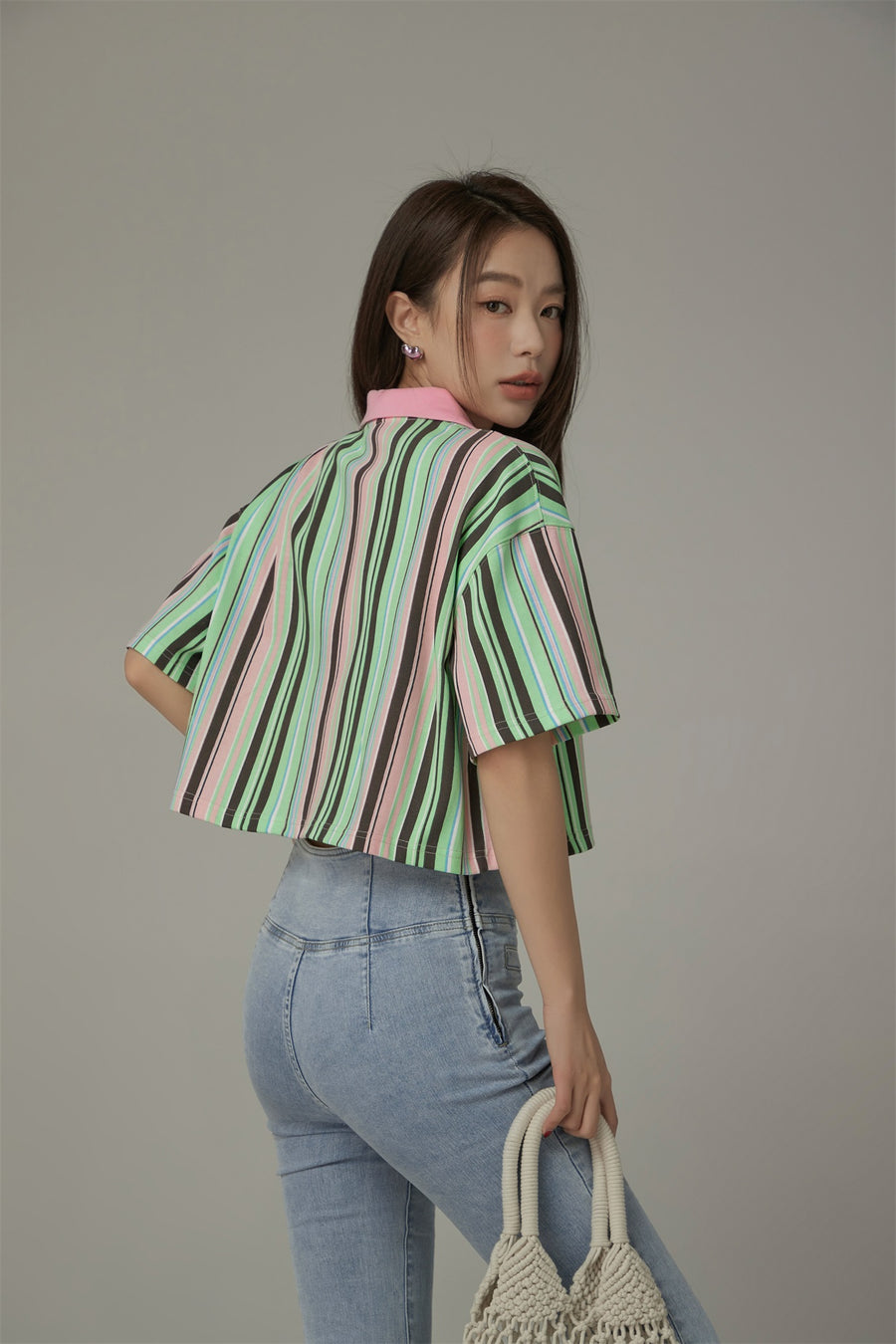 CHUU Contrast Striped Shirt