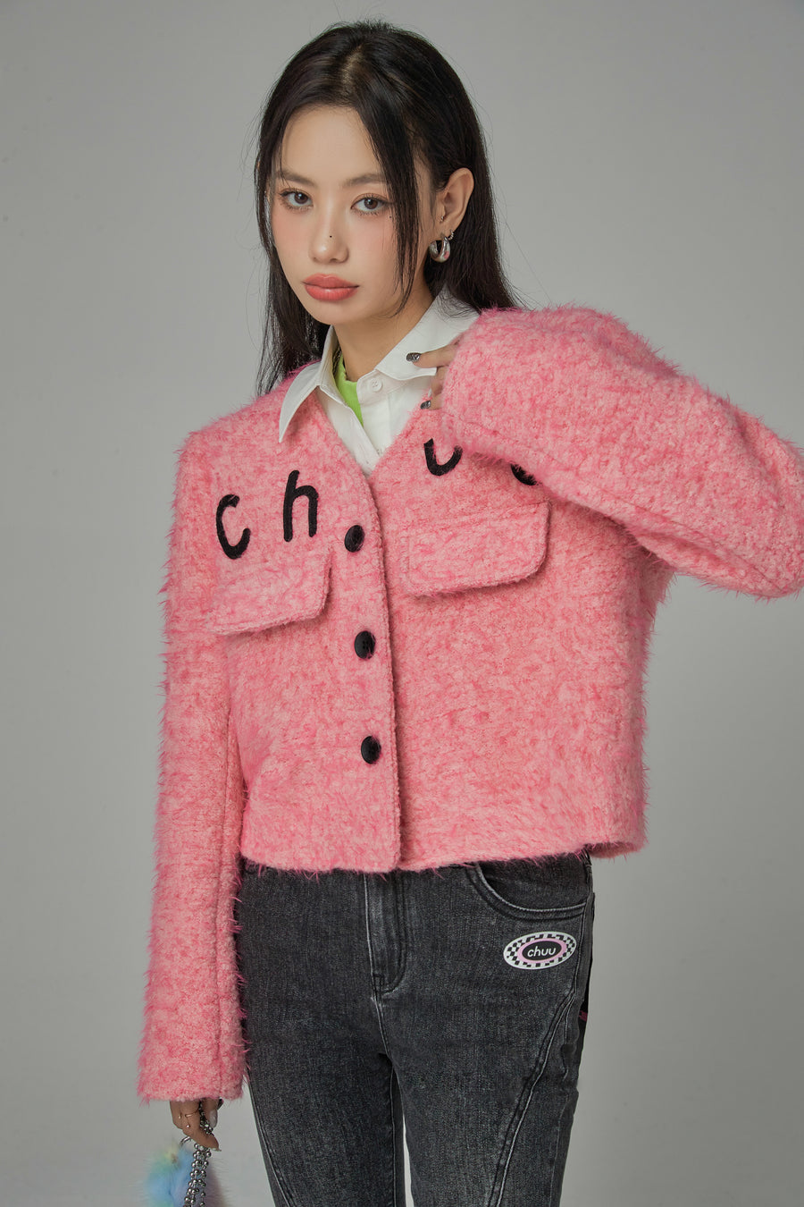 CHUU Sweet Chuu Girl Tweed Jacket