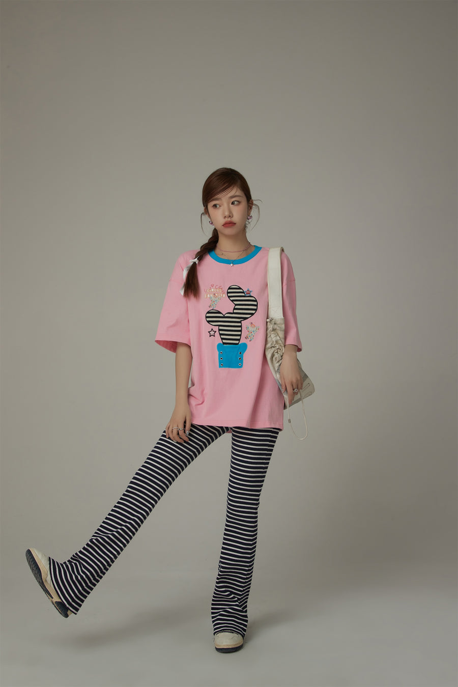 CHUU Lined Catcus Color Loose Fit T-Shirt