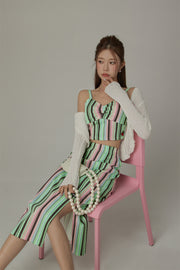 Products Rainbow Stripes Contrast Bustier Top