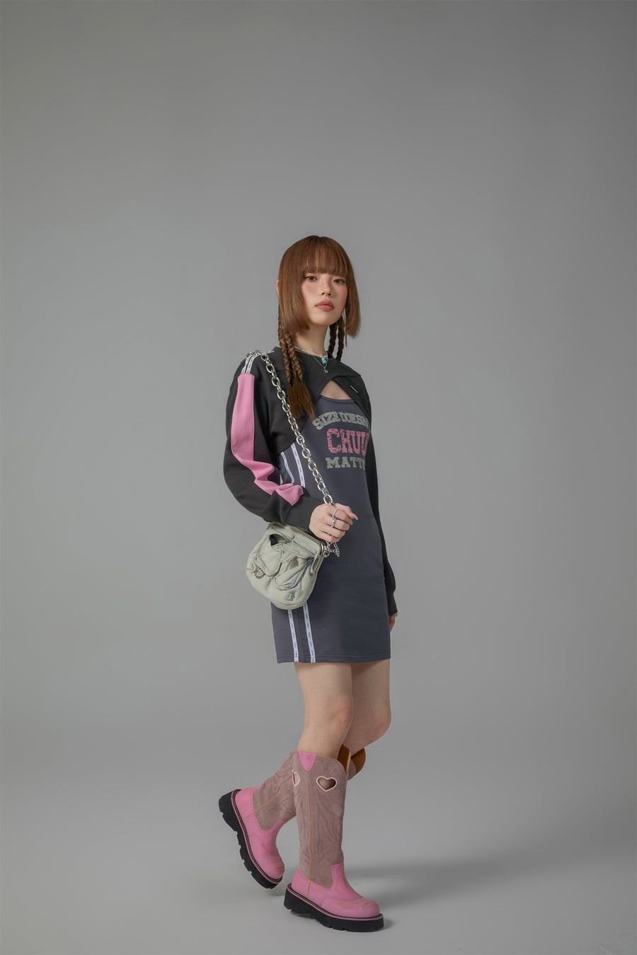 CHUU Diagonal Bolero Sweatshirt