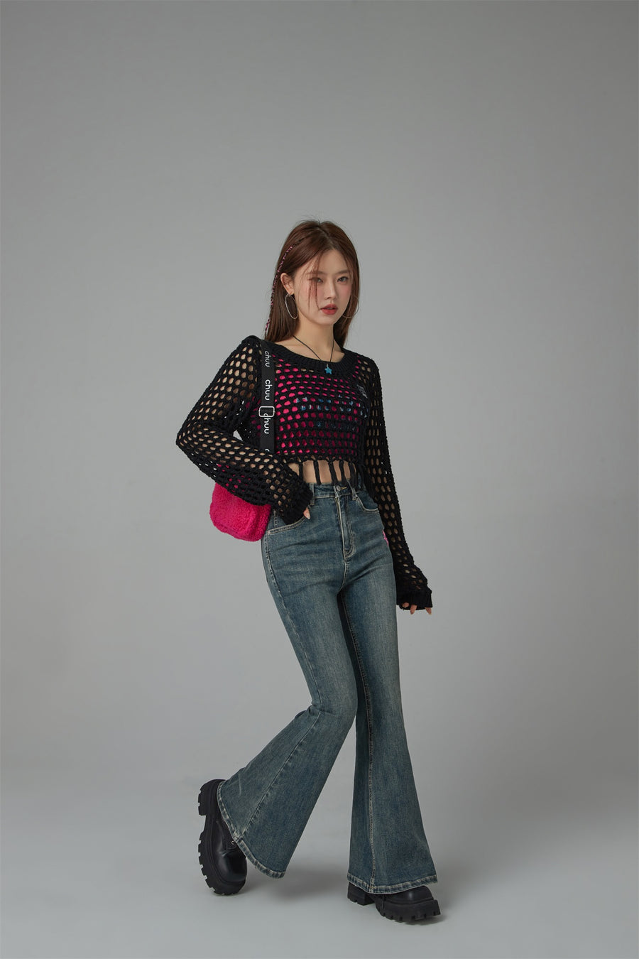 CHUU Charismatic Persona Cropped Knit Top