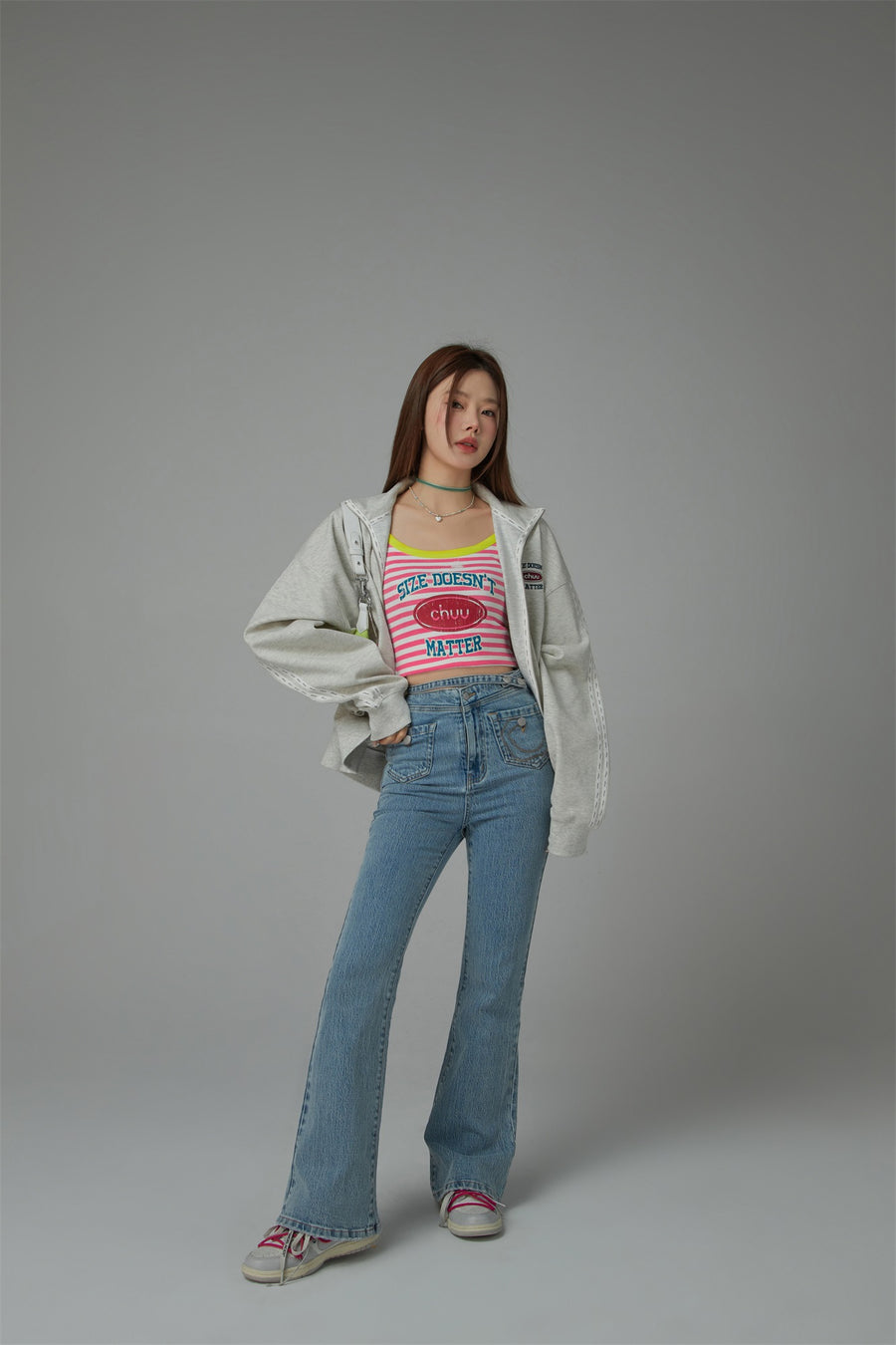 CHUU Striped Sleeveless Crop Top