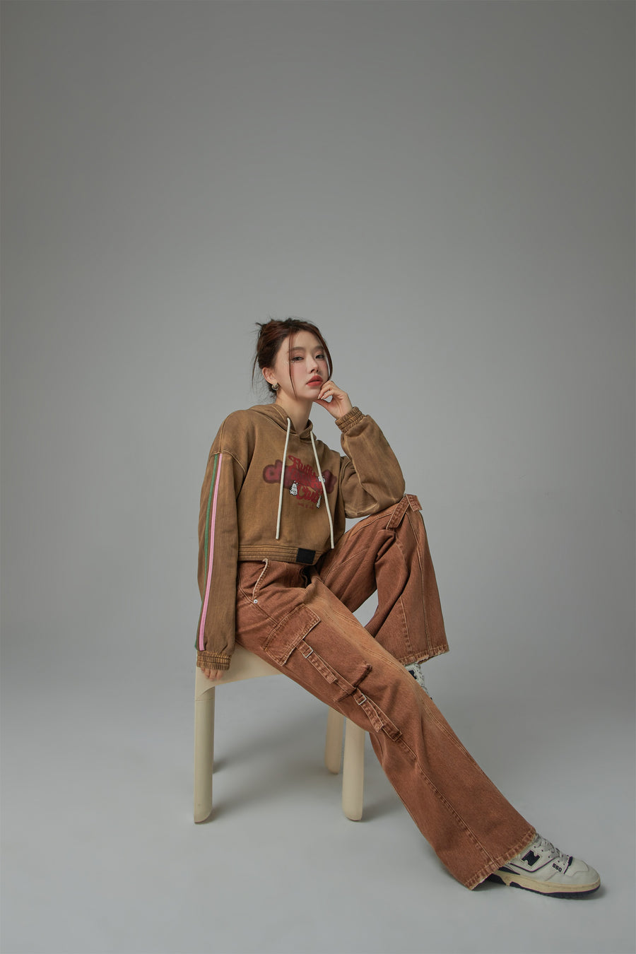 CHUU Downside Wide Denim Cargo Pants