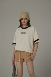 Chuu Color Matching Line Loose Fit T-Shirt