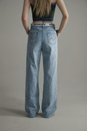 Argyle Single Straight Denim Pants