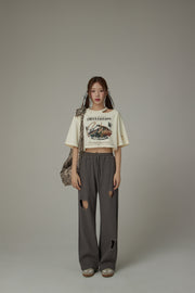 Chuu Carnival Slit Cropped T-Shirt