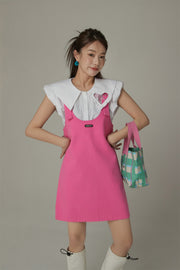 Big Collar Color Sleeveless Shirt