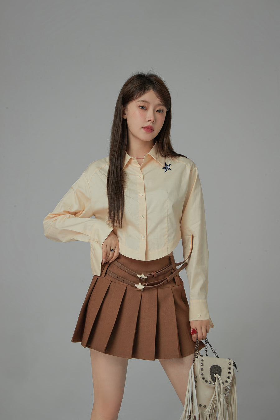 CHUU Pretty Darling A-Line Pleated Skirt