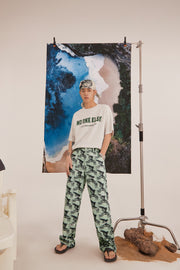 Cowboy Photo Print Straight Pants