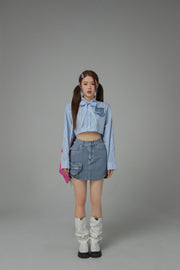 Heart Pocket Denim Skirt